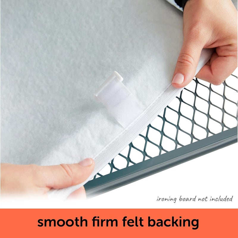 Oliso Ironing Board Cover, Durable 100% Cotton Lined with Professional Grade Felt pad - Fits Standard 54” x 15" Boards, a Wide Elastic Edge, Two Adjustable Straps for Secure Fit (Coral) - Image 5